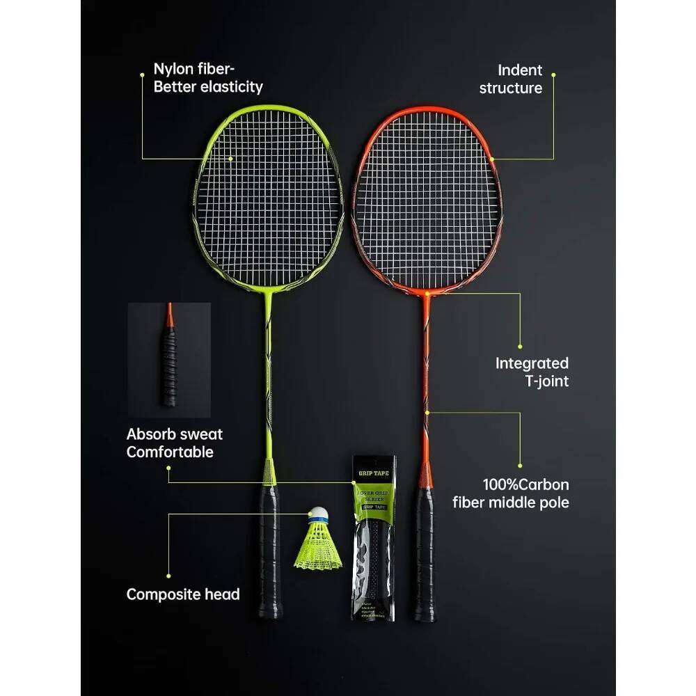 Professional Carbon Fiber Rackets Badminton Racquet for Backyards Gym