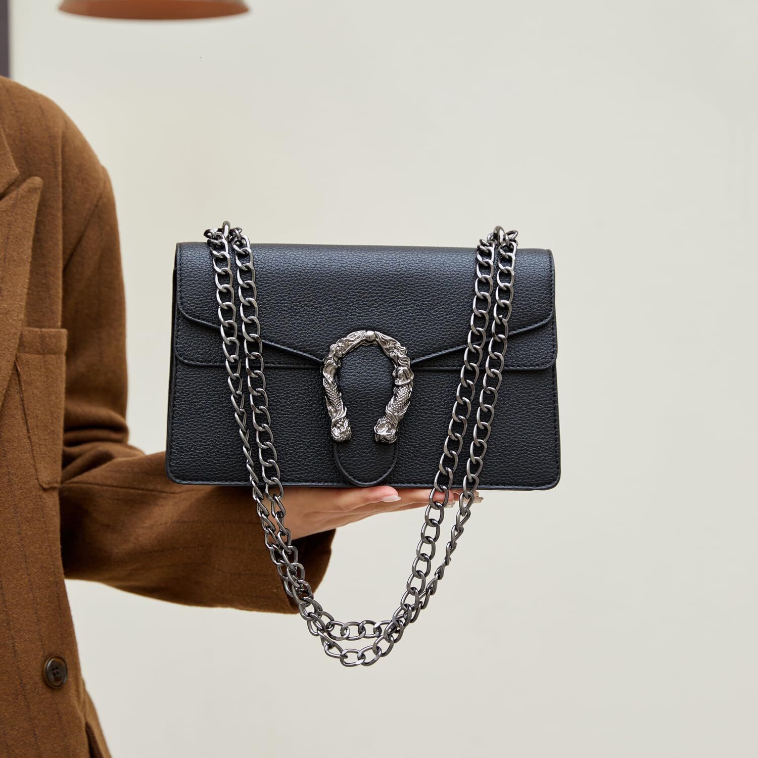 Chain Crossbody Purses for Women Trendy,Fashion Evening Bags Satchel Handbags,Cute Vegan Shoulder Bag