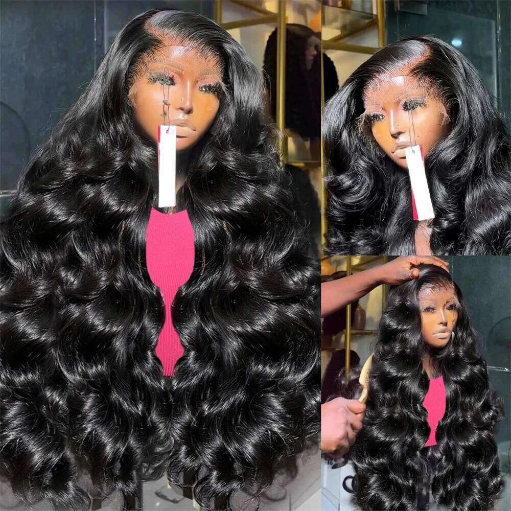 30 32 Inch Body Wave Front Transparent 13x4 13x6 Full Lace Frontal Brazilian Wigs 100% Human Hair Wig For Black Women