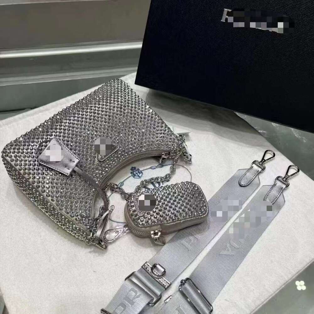 Three-in-One Women's High-Quality Super Shiny Czech Rhinestone Full Diamond Crossbody Bag