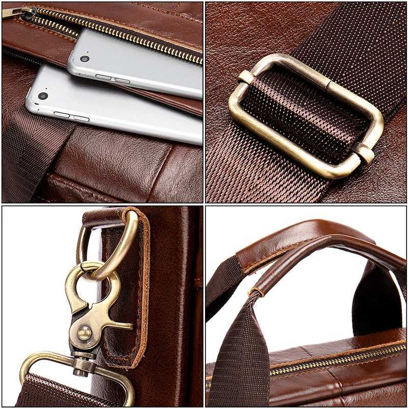 WESTAL Leather Bag Men Laptop Bag Mens Bags Genuine Leather Computer Briefcase Bag for Document A4 Portfolio Men Briefcase 8523 W250610