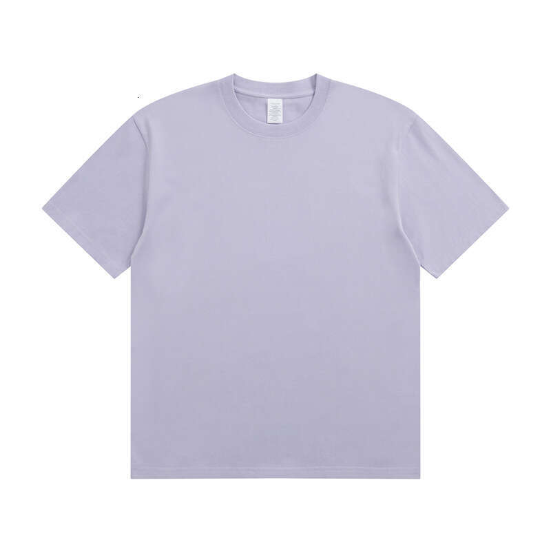 2025 T-Shirt for Men 230g Solid Color Crew Neck Short Sleeve Casual Combed Cotton Unisex Regular Shoulder Tee-Angola Red