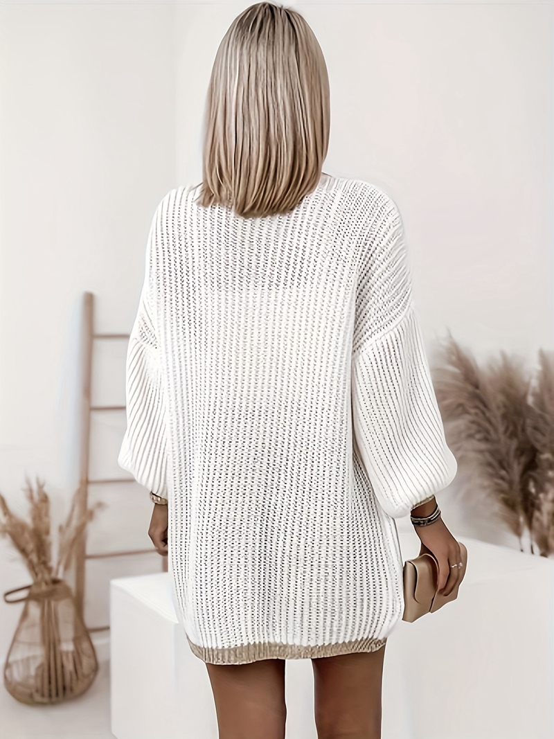 Fall/winter ladies V-neck Joker loose long sleeve knit cardigan sweater coat sweater