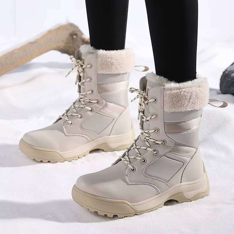 Hot Selling Popular Winter Outdoor Warmth and Fur Boots High Top Cotton Fashion Women Snow Shoes