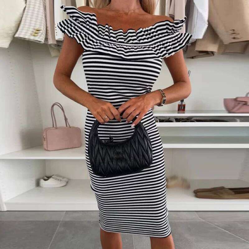 Temperament Lady Commuting Mini Dresses Sexy Slash Collar Solid Color Slim Short Elegant Sleeveless High Waist Party Dress