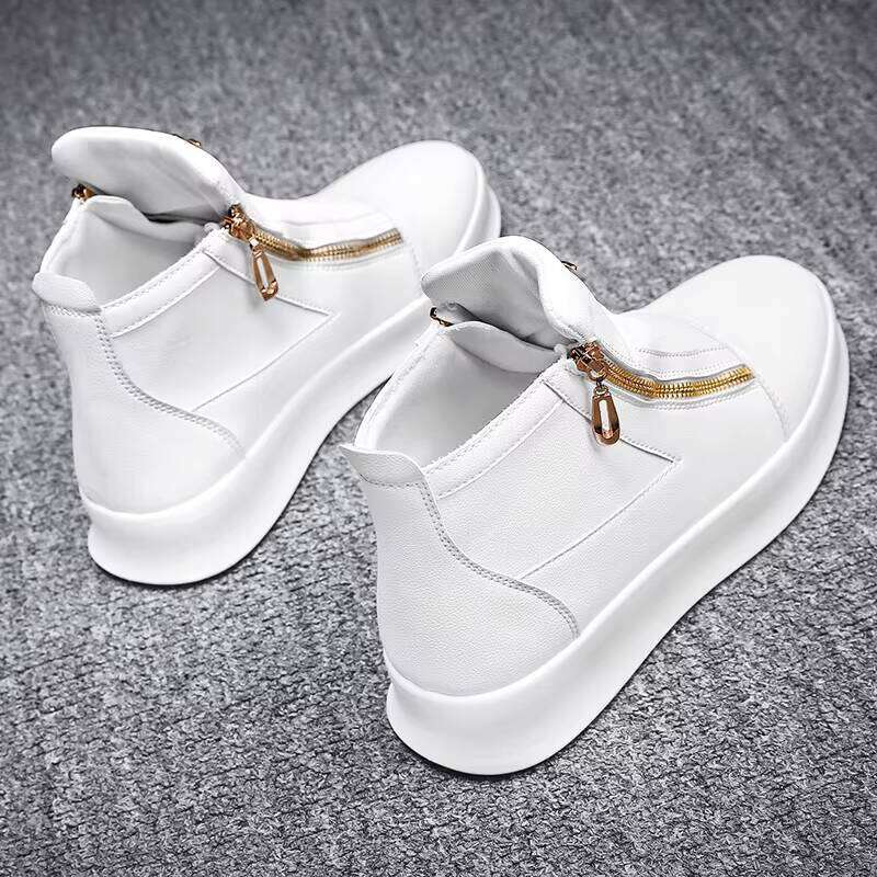 High-top Double Zipper Fashion Sports Shoes Trendy Men's British Style All-match Casual Boots