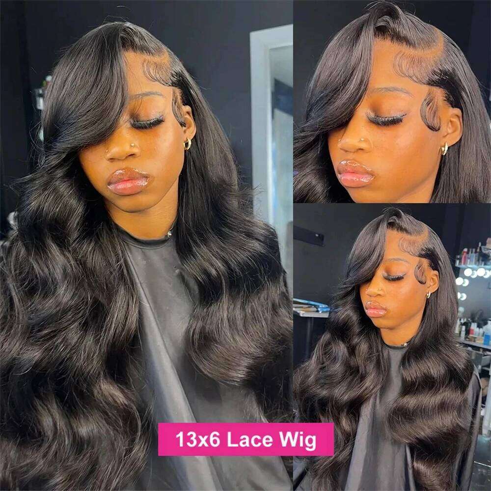 30 32 Inch Body Wave Front Transparent 13x4 13x6 Full Lace Frontal Brazilian Wigs 100% Human Hair Wig For Black Women