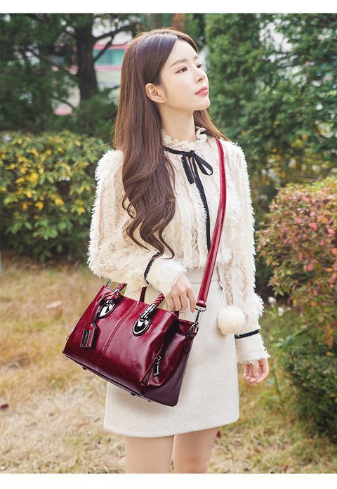 Free Shipping New Designer Bag For 2025 And Retro Women's Bag Trendy Foreign Oil Wax Leather Luxury Wallet Cross-border Handbag Shoulder One Piec