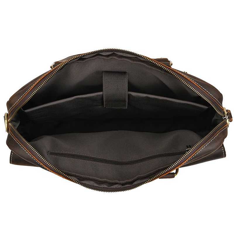 High Quality Genuine Leather Laptop Briefcase For Men Male Cowskin Business Briefcase Bag Vintage Style Shoulder Bag Crossbody W250610