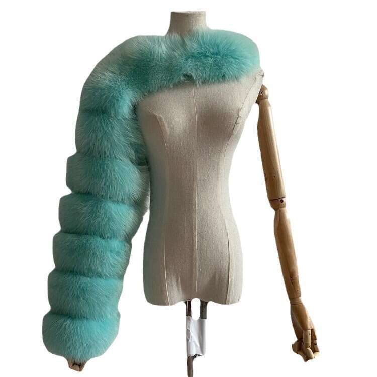 2023 New Autumn Winter Women Faux Fur Long Sleeve Shawl Coat