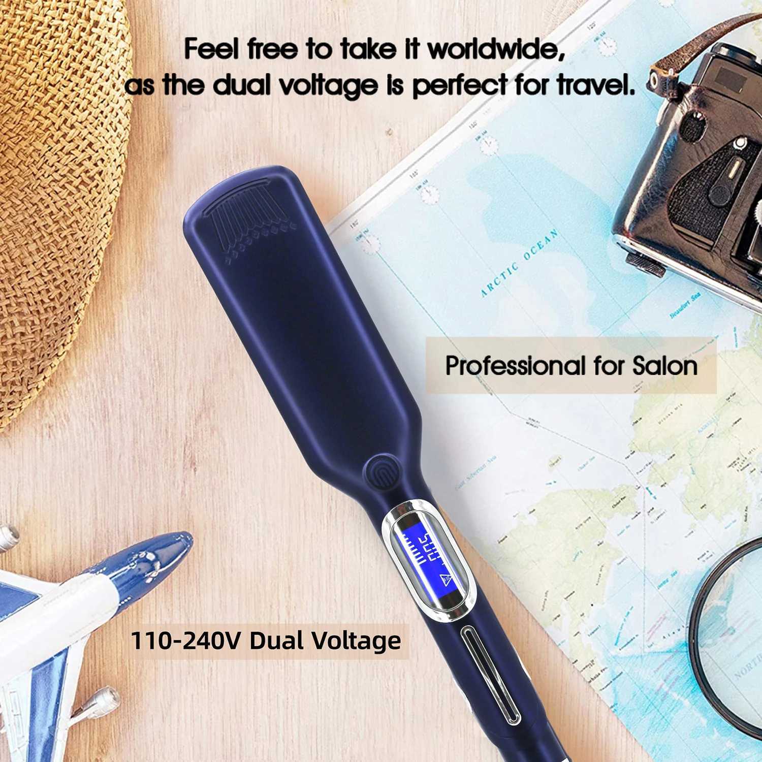 Hair Straightener Curler 500F Professional Hair Flat Iron For Salon Styling Tools Keratin Treatment Dual Voltage LCD Display W250610