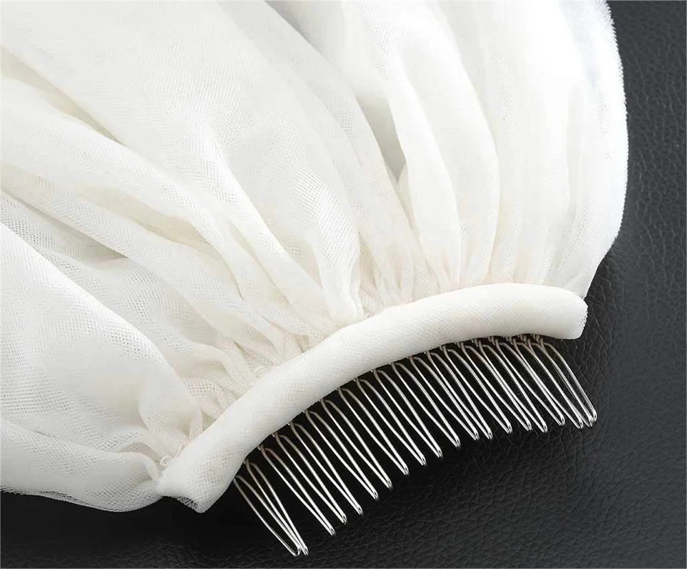 Wedding Veil Waist Length Short Bride Hair Accessoies Bridal Tulle with Comb and Pencil Edge White Versatile headdres 250610