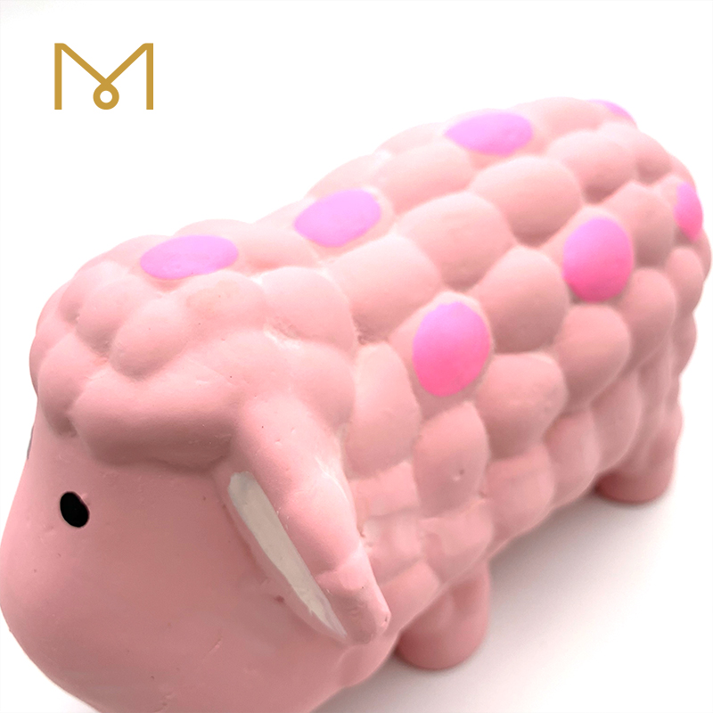 Interactive Latex Sheep dog Toy Pink Cute Natural Rubber Screaming Funny Squeaky Custom Latex Non toxic Soft Chew Toy for Dogs 2pcs/Pack