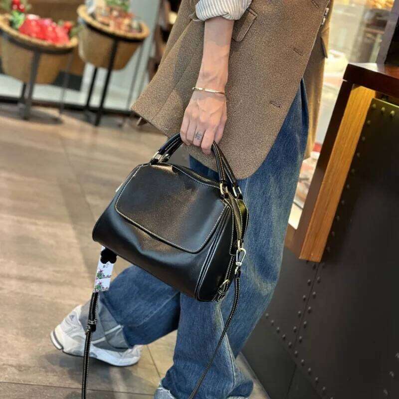 Designer Bag Genuine Leather Retro New Casual Versatile Crossbody Premium Sense Single Shoulder Pillow Bag Handbag
