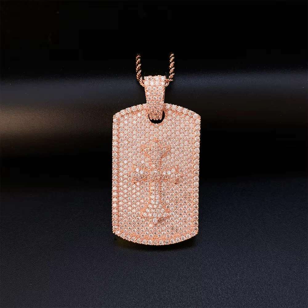 S925 Silver Moissanite Hip-Hop Fashion Custom Full Diamond Square Pendant for Necklace