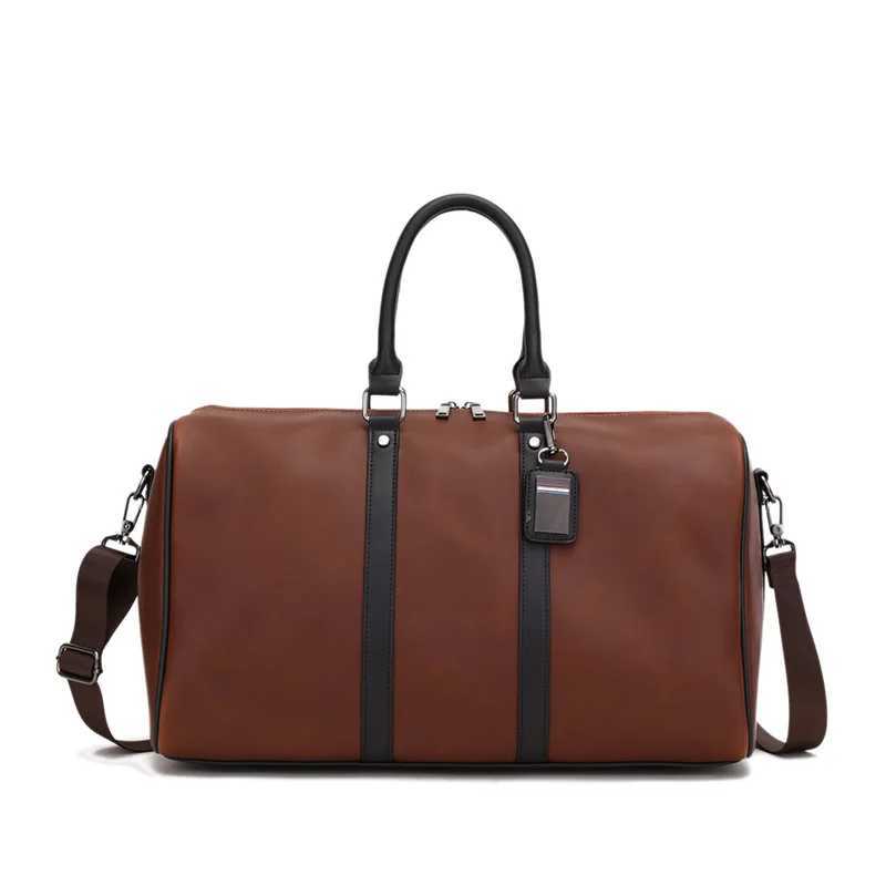 Mens Travel Tote Duffle Gym Bag Crazy Horse PU Leather Handbag Business Fitness Pocket Luggage Vintage Shoulder Sports Bag W250610