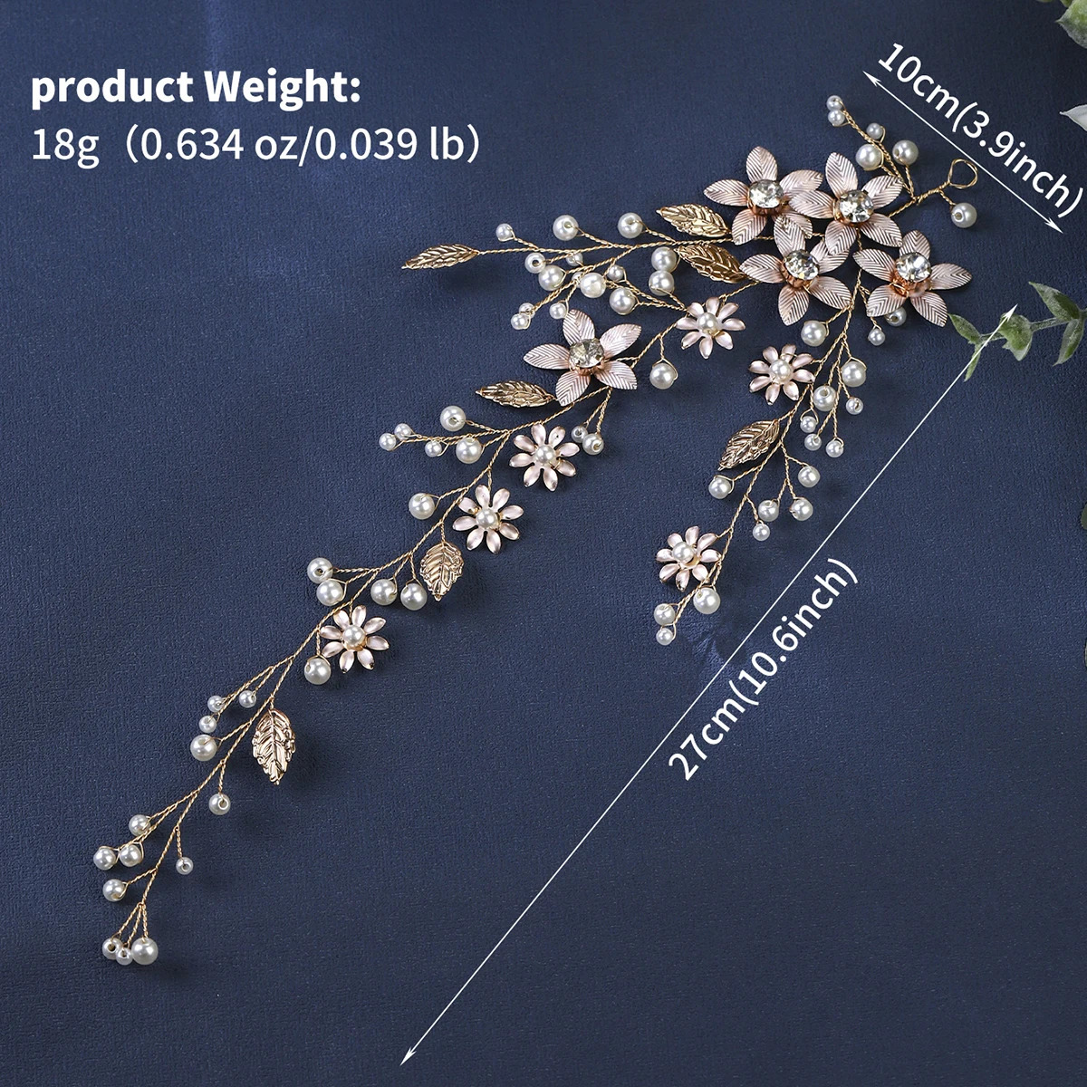 Handmade Blossom Headpiece Pearl Rhinestone Bridal Wedding Hair Bands Vine Metal Leaf Flower Headpiece Jewelry Hair Accessories 250610