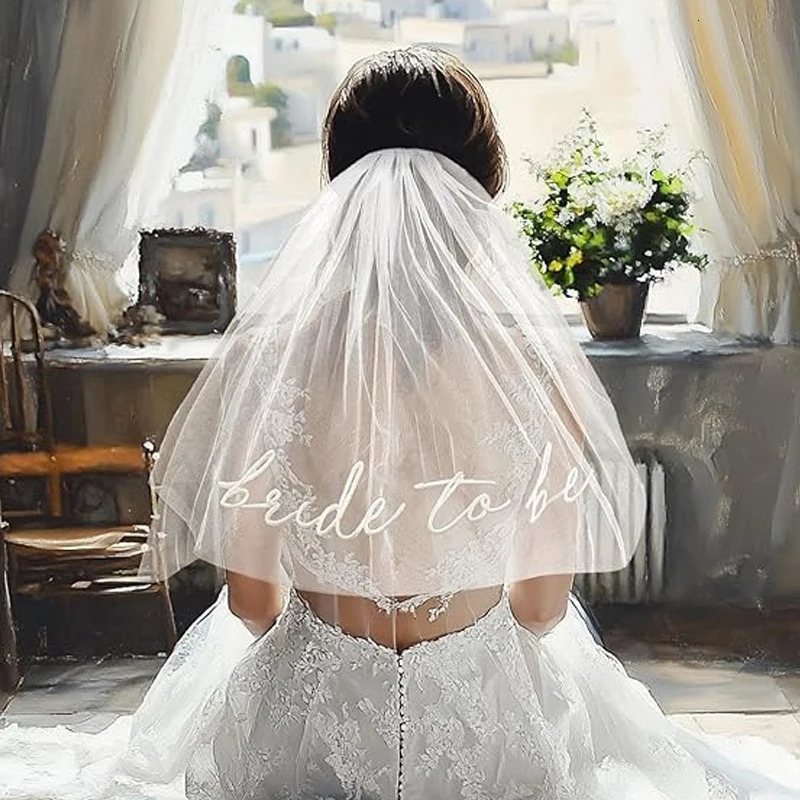 bride to be veil Embroidered Bridal Shower Engagement Party Bride To Be Headband Hen party gift Bride wedding party 250610
