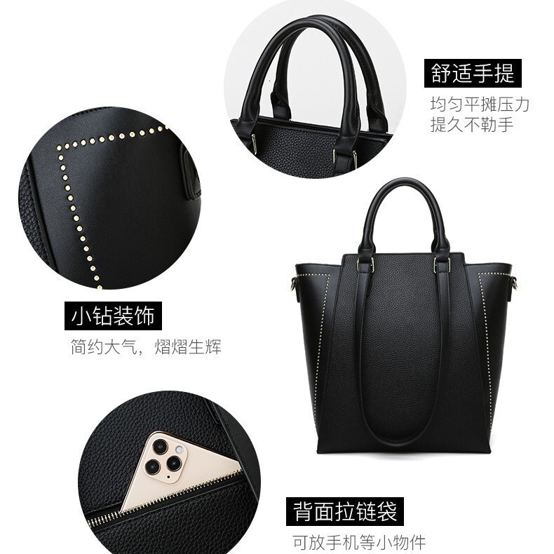 Tote Texture Capacity New Simple Ladies Handbag Commuter Large Bag Women's Shoulder and Crossbody