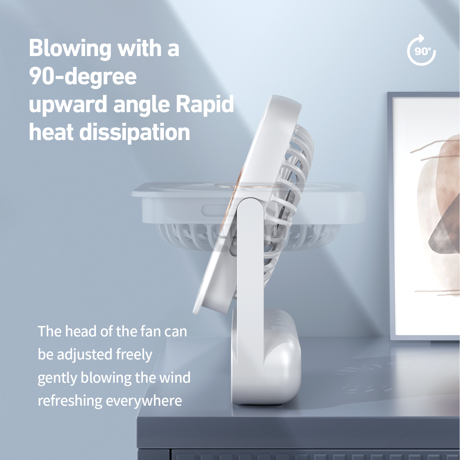 Portable Mini Fan - 3-Speed USB Rechargeable, Quiet Operation & Adjustable Angle, Desktop/Handheld Cooling Fan for Home, Office & Outdoor Summer Use