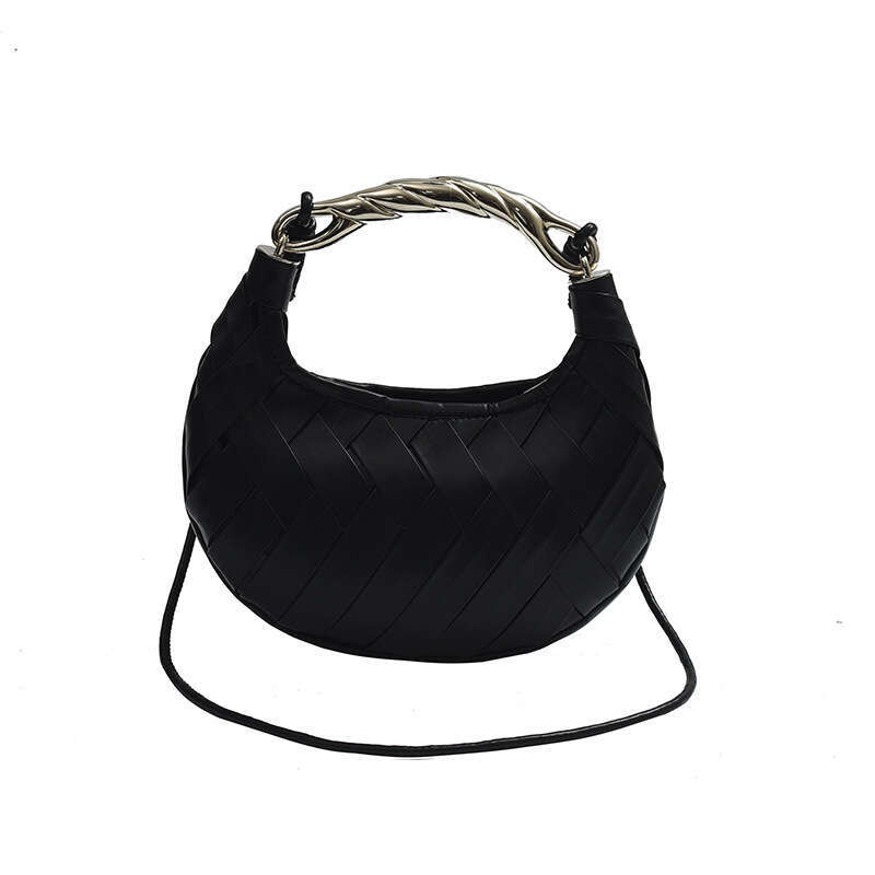 Fashion Handheld Woven Dumpling For Women 2025 Summer New Trendy Handbag Niche Simple Texture Crossbody Bag