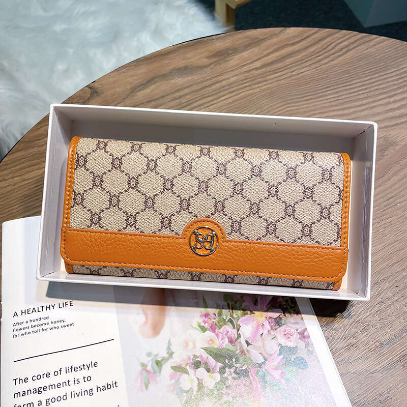 New Fashion Long Style Genuine Leather Multi-Card Slot Card Holder Women's Wallet