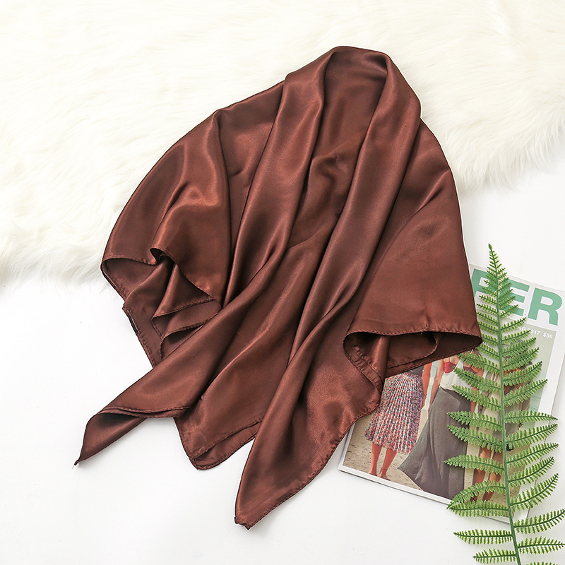 K977 Satin solid color square scarf for women 90% imitation silk large square scarf fashion solid color scarf casual head scarf silk scarf wholesale