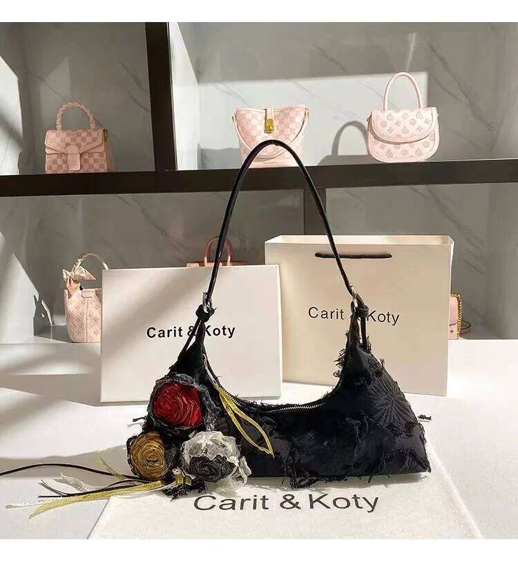 New Fashion Casual Denim Tassel Square Solid Floral Appliques Shoulder Women's Handbag Lady Purse Female Cool Bag