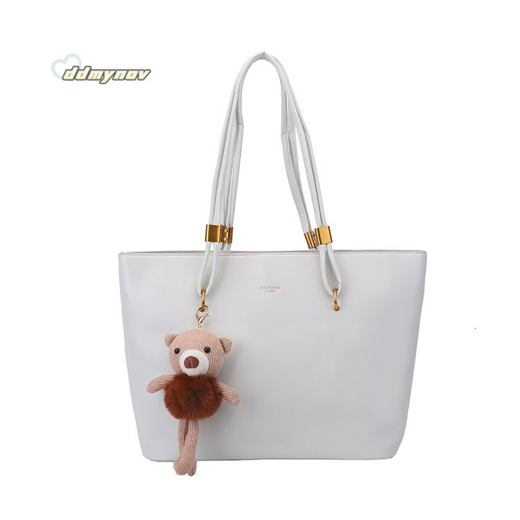Large Capacity Simple Tote Women, Versatile Shoulder Bag for Commuting, PU Texture, Solid Color Casual Handbag ddmynov