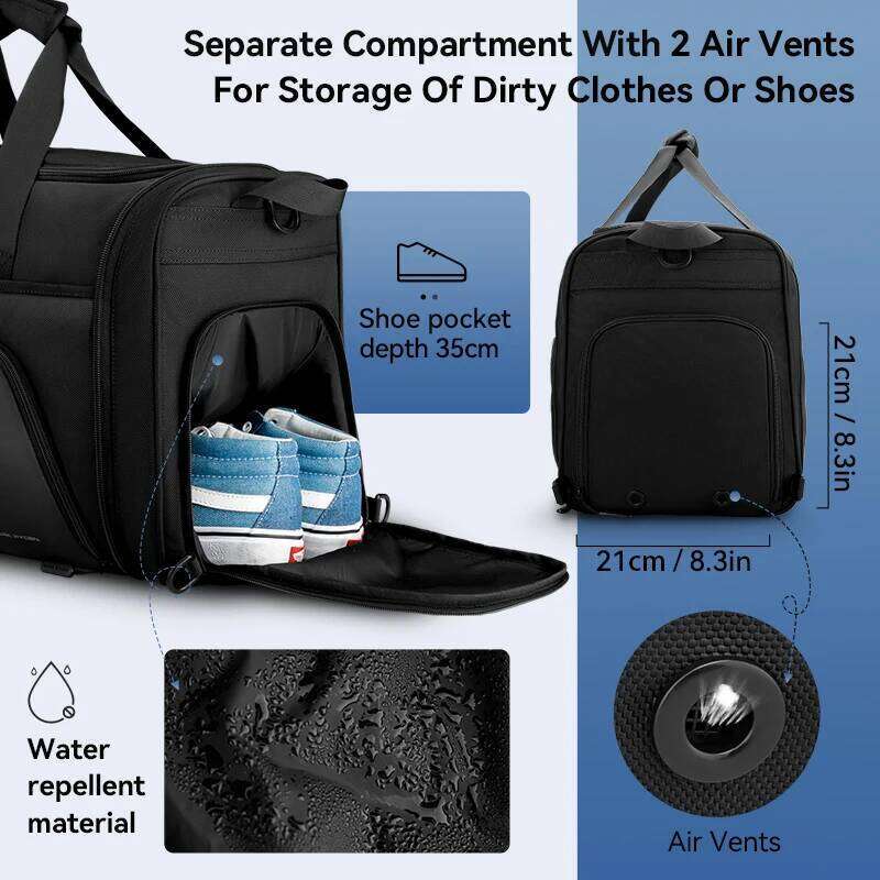 MARK RYDEN Foldable Duffle Bag With Shoes Pouch Large Capacity Gym Bags For Men