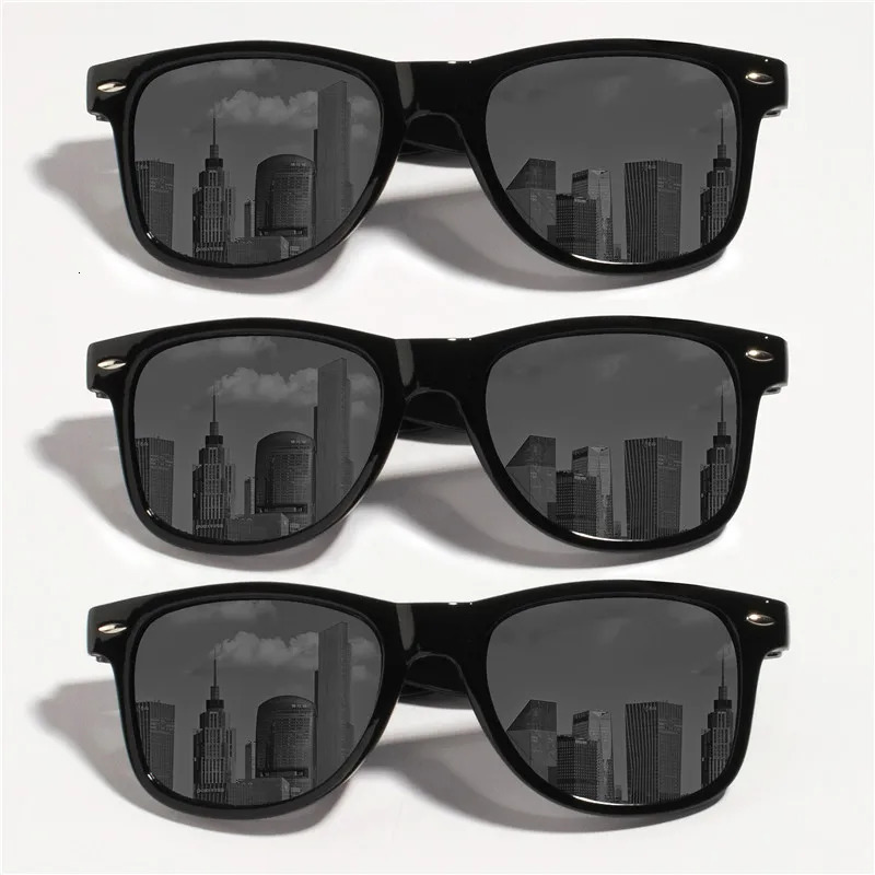10PCS Classic Black Square Fashion Glasses with Bolt Decoration For Party Pography Wedding Birthday Graduation Hiking 250530