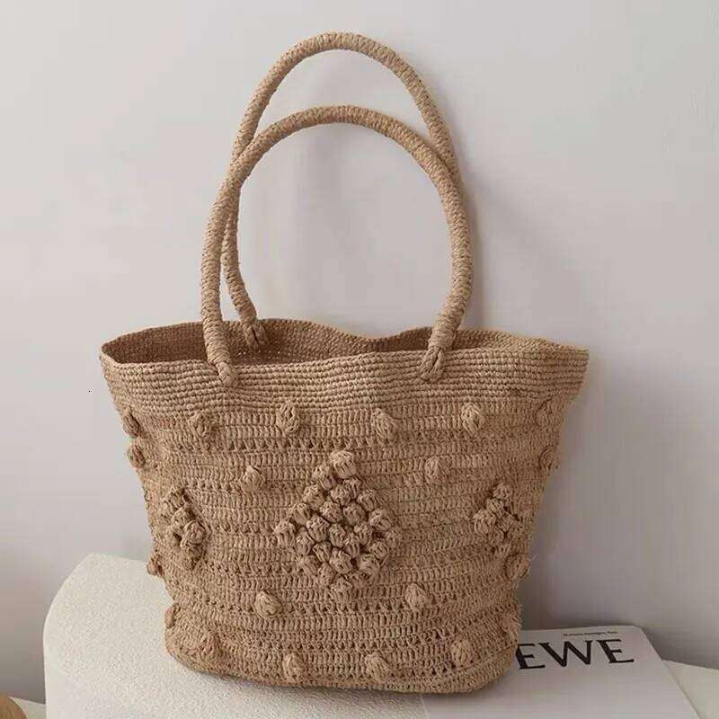 NEW Summer Women Large Capacity Shoulder Raffia Straw Basket Handbag Fashion Female Designer Beach Bag Shopper Tote