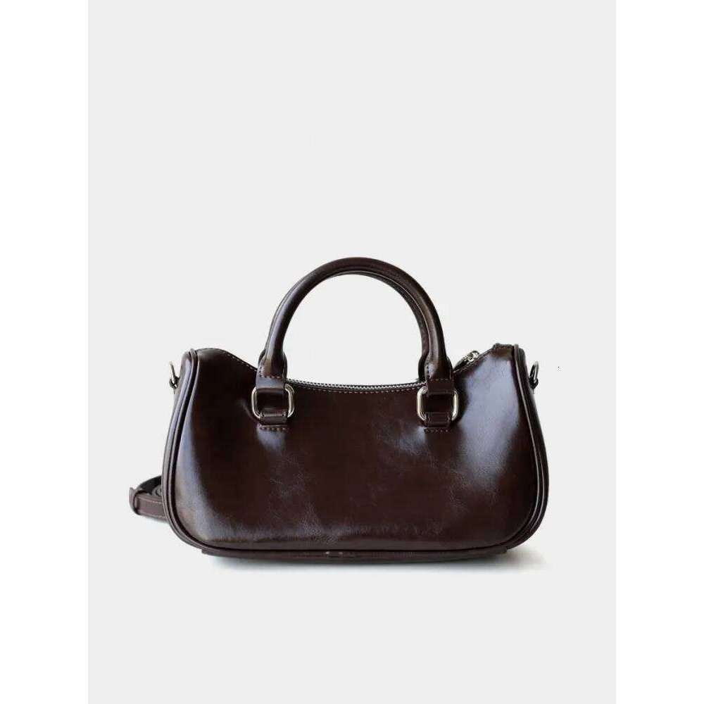 Retro Ladies New Office Split Leather Trendy Versatile Messenger Bag Handheld Single Underarm Shoulder Crossbody 2025/06/10