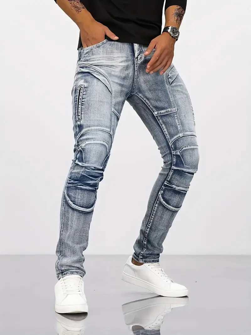 2025 Jeans Mens Small Straight Leg Denim Design Pants New Slim Fit Small Hole Long Pants High Street Classic High Quality Mens M250610