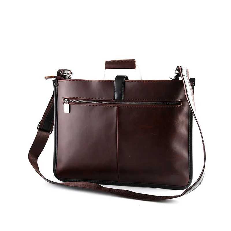 Luxury Business Briefcase Male High-quality Crazy Horse Leather Crossbody Shoulder Bag Men Laptop Bag Man Handbag Briefcases sac W250610