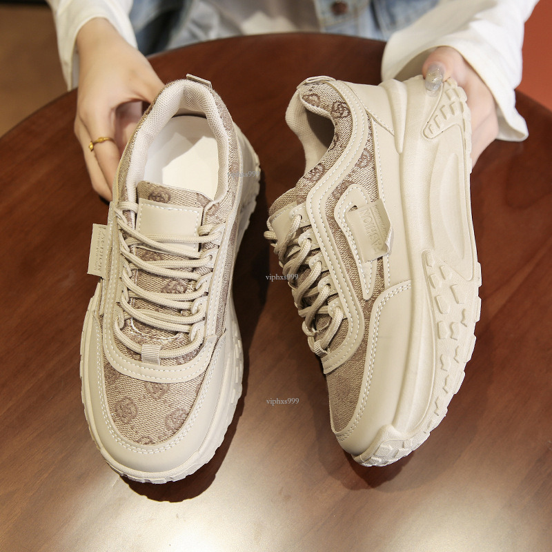 Vintage Dad Outdoor Running Sneakers For Women 2025 New Floral Designer Shoes Embroidery Lightweight Casual Shoes Hot Thick-soled Casual Soft-soled Sp