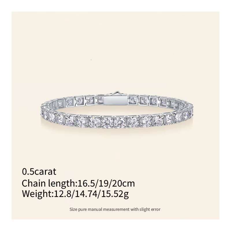 925 Sterling Silver VVS Moissanite Diamond Iced Cuban Bracelet Fast Delivery Fine Jewelry Moissanite Bracelets Bangles