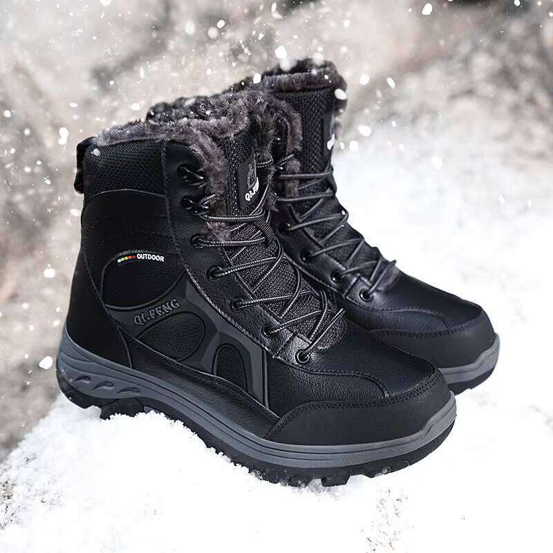 Outdoor Wholesale Waterproof Snow Non-slip Plush Boots for Men