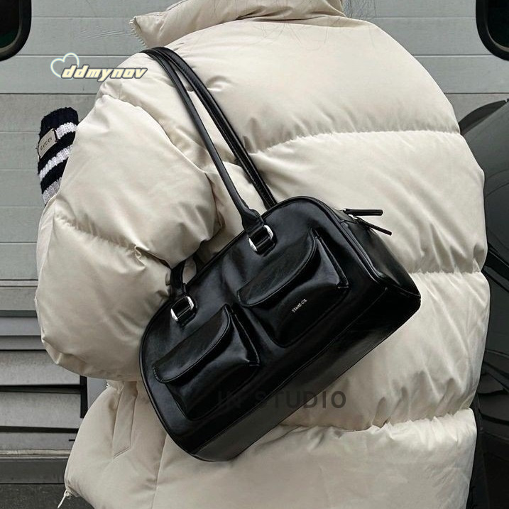 Korean Seo Ye-jung Same Style Bowling Bag Niche Boston High-end Casual Single Shoulder Handbag for Women ddmynov