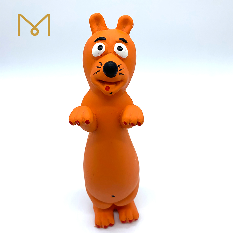 Rubber Squeaky Soft Dog Toy Latex Pet Chew Orange Tiger Dog Toys 4pcs/Pack