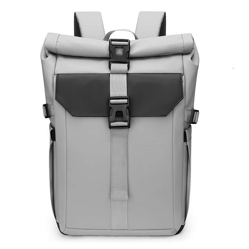 New Trendy Travel For Men, Foldable Roll-Top Functional Style Cycling Backpack, Outdoor Casual Backpack