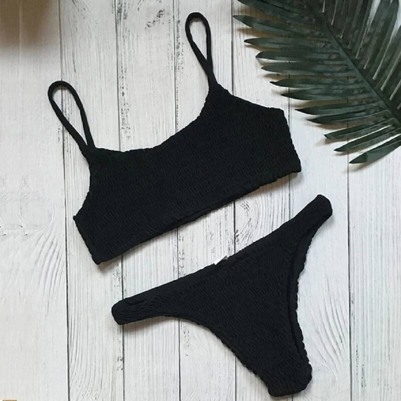 Femme Sexy Ruffles Bikini Set Women Push-up Padded Bra Biquini Swimsuit Triangle Swimwear Bathing Suit Mujer Brazilian Vacation