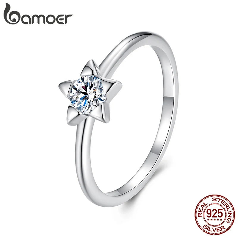 BAMOER luxury rings designer for women 925 sterling silver inlaid VVS1 pass diamond tester moissanite ring for womens engagement wedding ring luxe jew