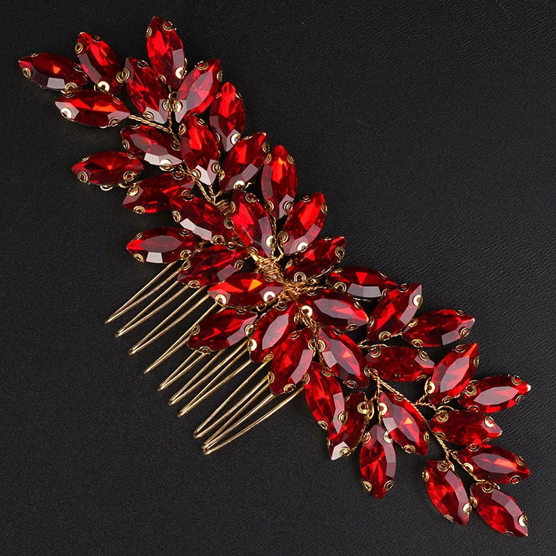 Fashion Rhinestone Hair Comb for Bridal Headpiece 9 Color Wedding Hair Accessorie Handmade Tiara Headdress Party Headwear 250610