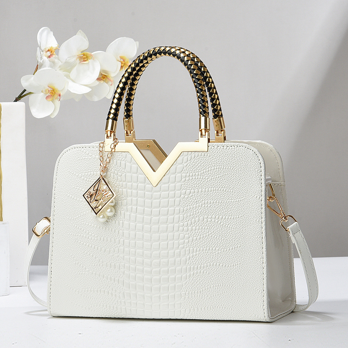 Free Shipping 2025 New Designer Bag Large Capacity Luxury Wallet Crocodile Pattern Handbag Fashion Women's Bag Handheld Elegant Multi Functional 