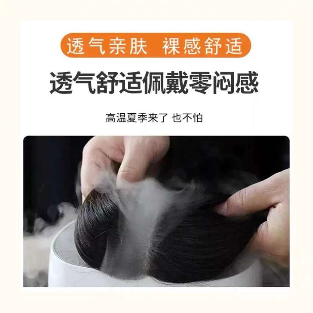 Women's Hairpiece Natural Seamless Hairline High Volume Low Coverage Gray Real Human Top Hair Patch