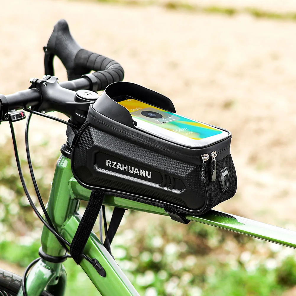 Bicycle Phone Front Frame Bag Bike Frame Front Tube Bag Hard Casing Bike Bag for Phones 4.7-7.2 Inch 250610
