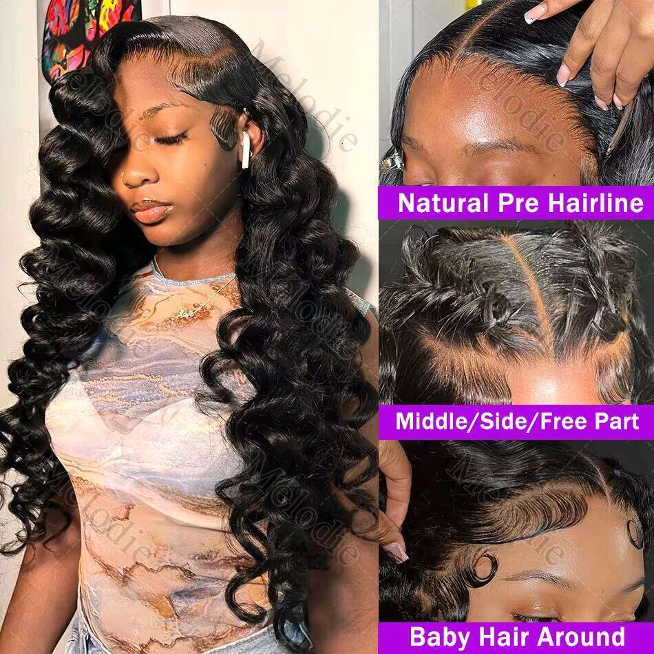 Luvin 30 40 Inch Loose 220 Density 13x6 HD Frontal Brazilian Raw Deep Wave Curly 13x4 Lace Front Human Hair Wig