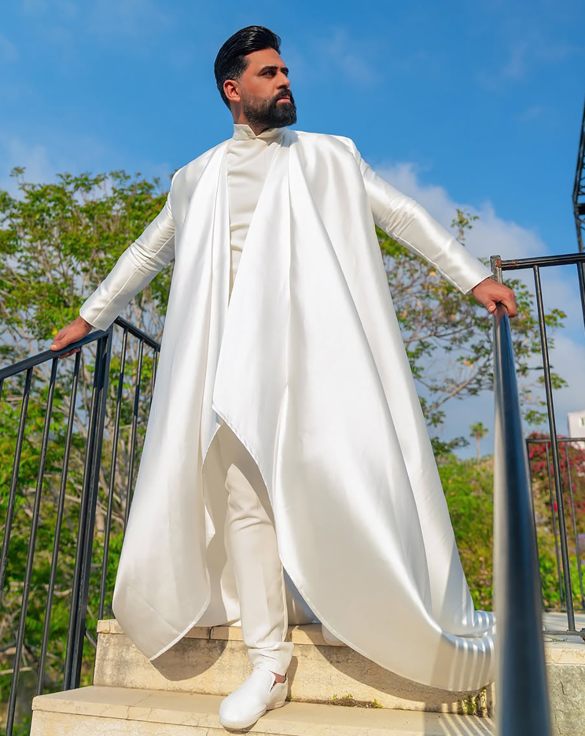 Simple Man Suits for Wedding 2 Pieces Set Long Blazer Muslim Evening Prom Party the Middle East Customized Jacket +Pants Plus Size