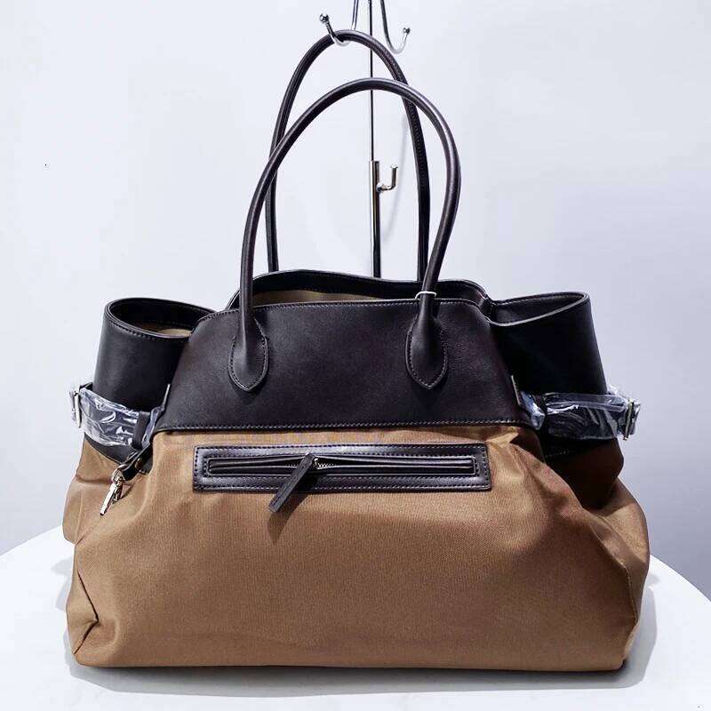 Genuine Leather Tote Bags For Women Designer Handbags Purses 2024 New In Canvas With Inner Pocket Large Capacity Shoulder